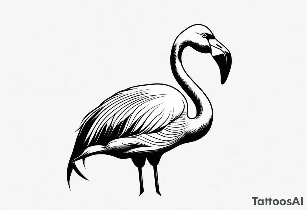 flamingo simple tattoo idea