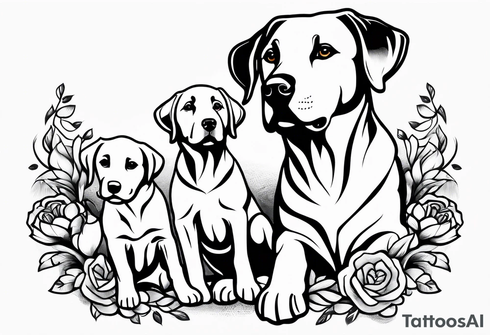 LABRADOR PLAYING WITH CHILDREN tattoo idea