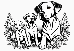 LABRADOR PLAYING WITH CHILDREN tattoo idea