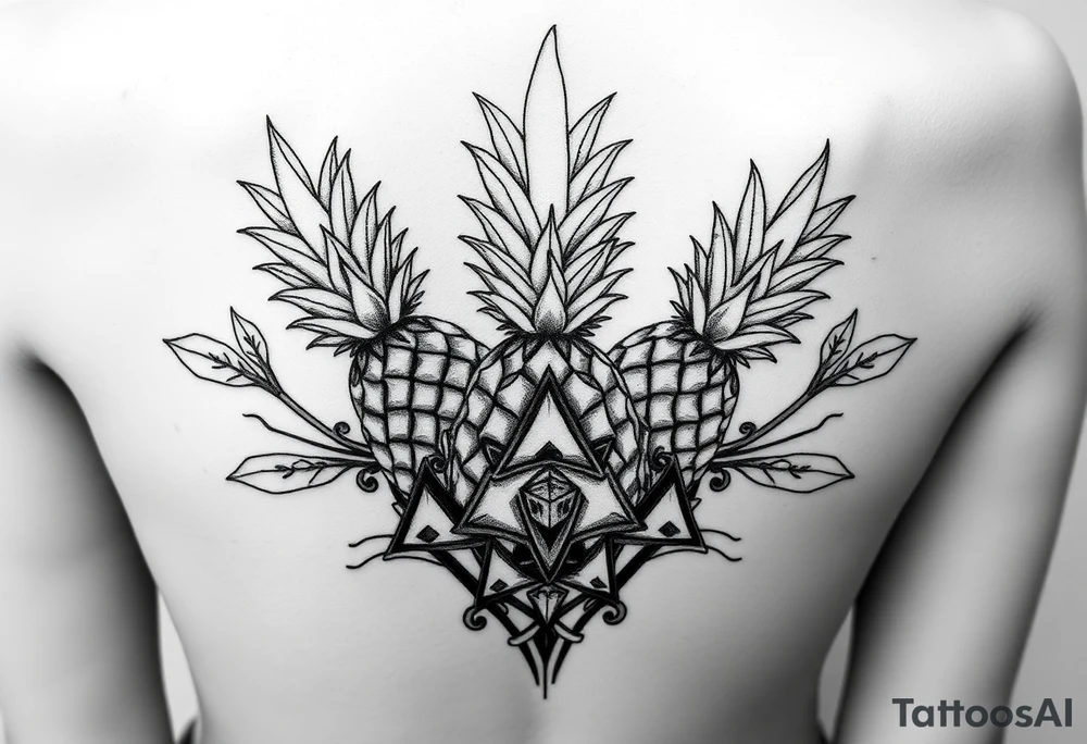 pineapple crowns diamonds vagina anus tattoo idea