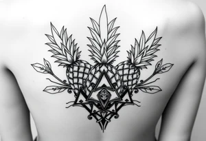 pineapple crowns diamonds vagina anus tattoo idea