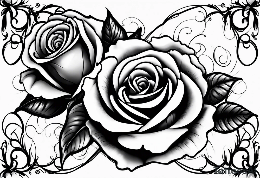 two violets and a rose tattoo idea