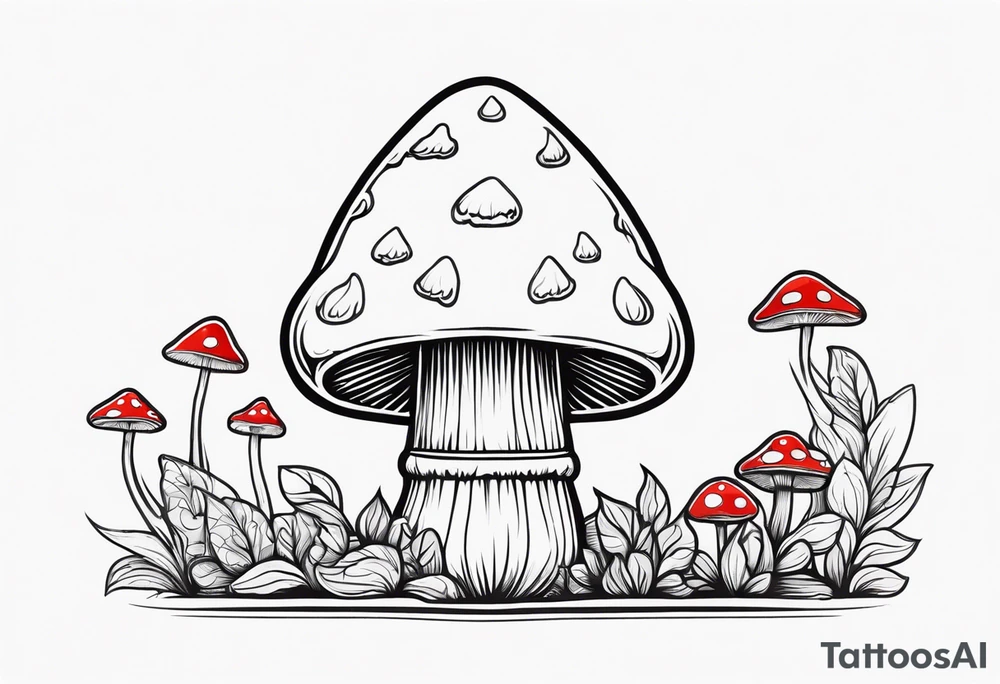 Garden gnome mushroom hat tattoo idea