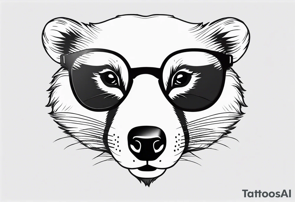 badger with glasses on tattoo idea