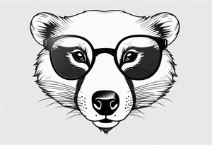 badger with glasses on tattoo idea