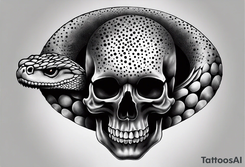 Viper Going Through Skull tattoo idea