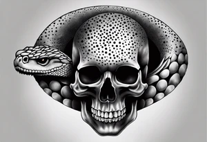 Viper Going Through Skull tattoo idea