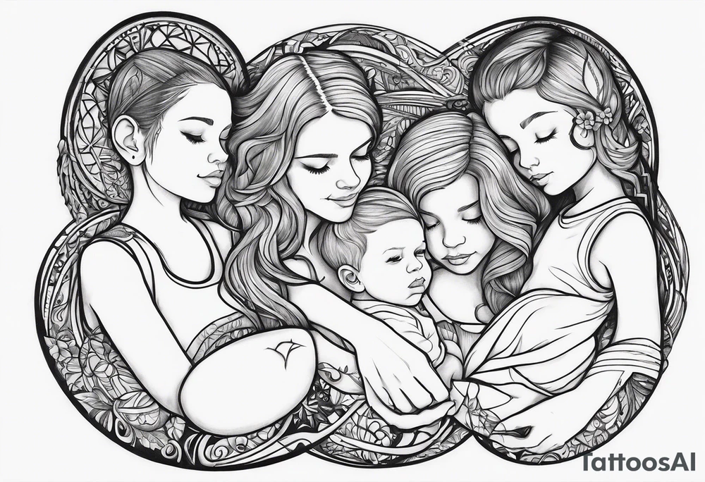 Unbreakable bond, family of five tattoo idea