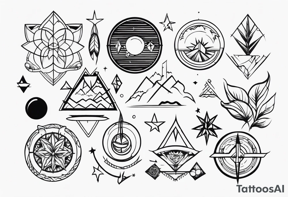 Minimalist flash sheet tattoo idea