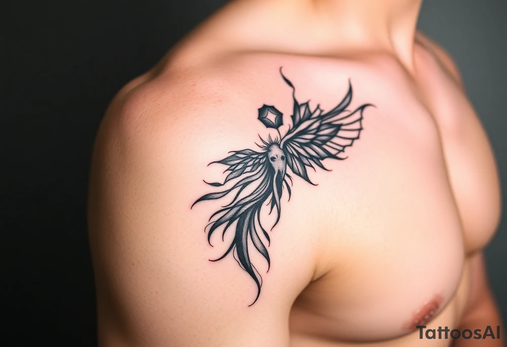 A tattoo representing self-discovery, freedom, and acceptance. Incorporate flowing silhouettes, abstract lines, or interconnected shapes that evoke a sense of unity, growth, and emotional strength. Keep the design elegant, modern, and deeply meaningful. tattoo idea