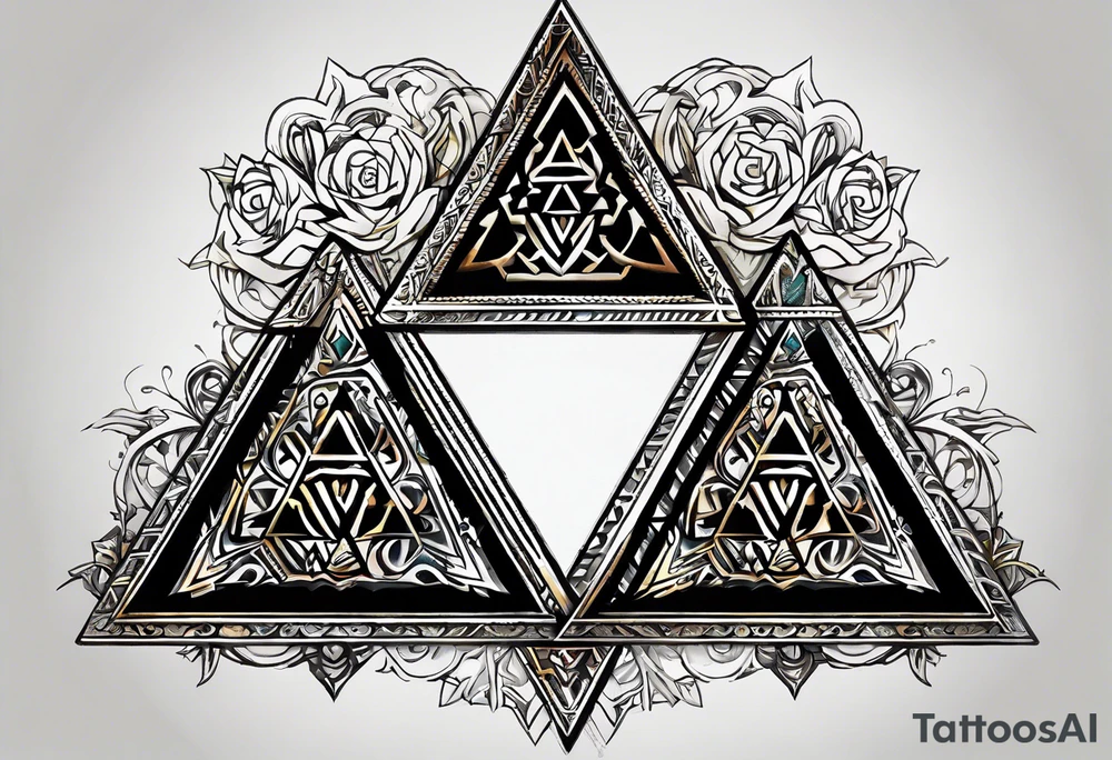 Triforce from the Zelda series highlighting courage portion of the triforce tattoo idea