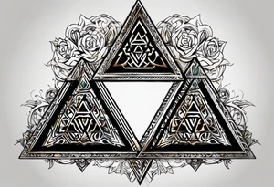 Triforce from the Zelda series highlighting courage portion of the triforce tattoo idea