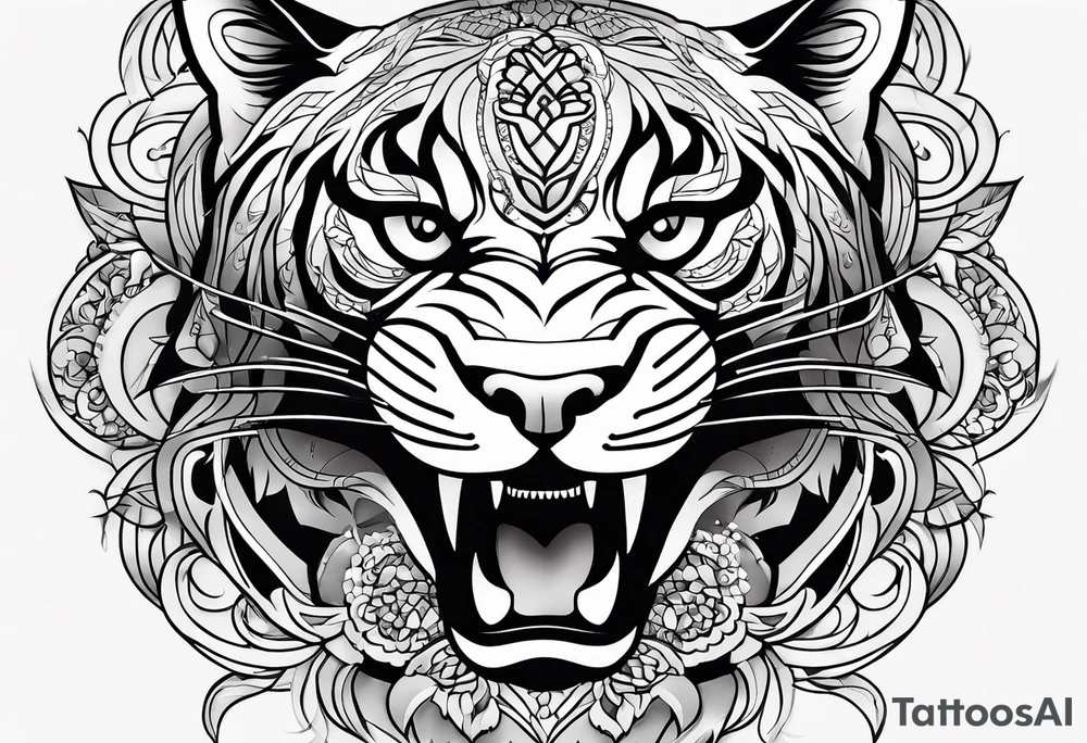 Panther knife tattoo idea
