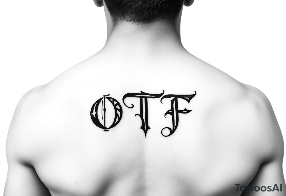 Paint brush stroke. Initials "OTF" tattoo idea