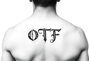 Paint brush stroke. Initials "OTF" tattoo idea