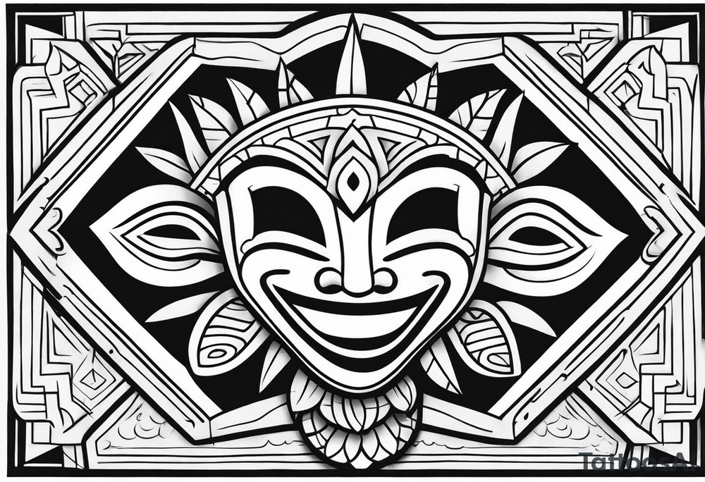 Laughing mask Mexican style tattoo idea