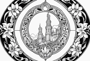 Fine line 
Circular Art nouveau foxglove tattoo idea