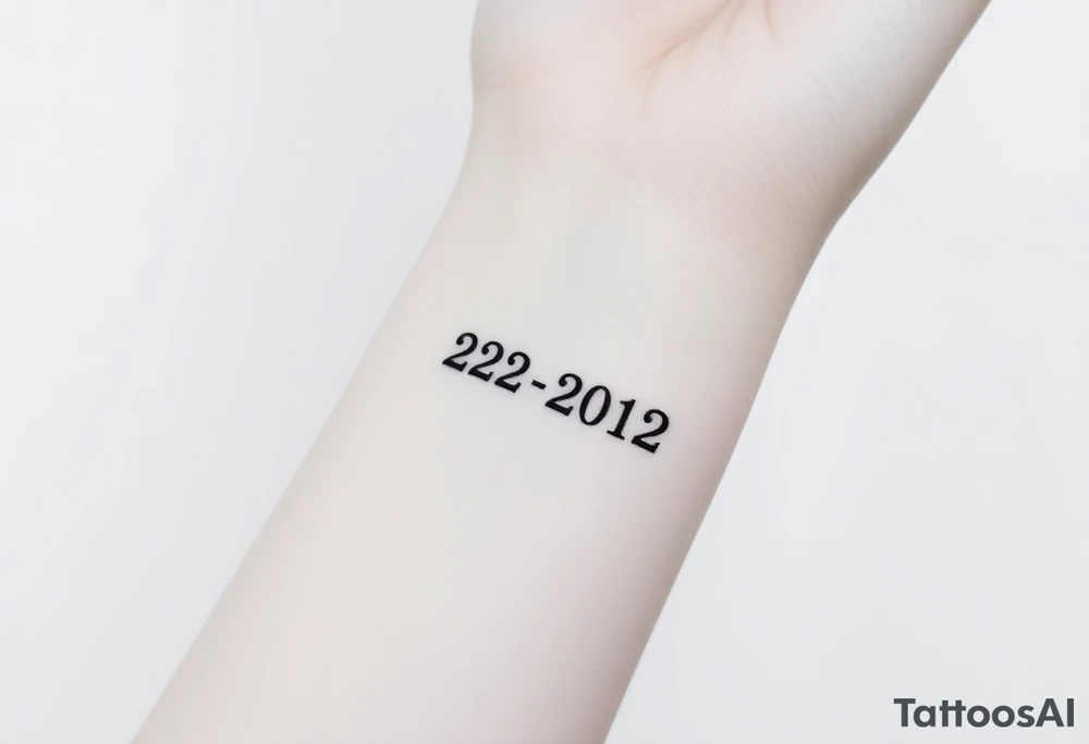 A sleek, minimalist barcode with the couple’s wedding date (22 - 12 - 2012) hidden in the numbers tattoo idea