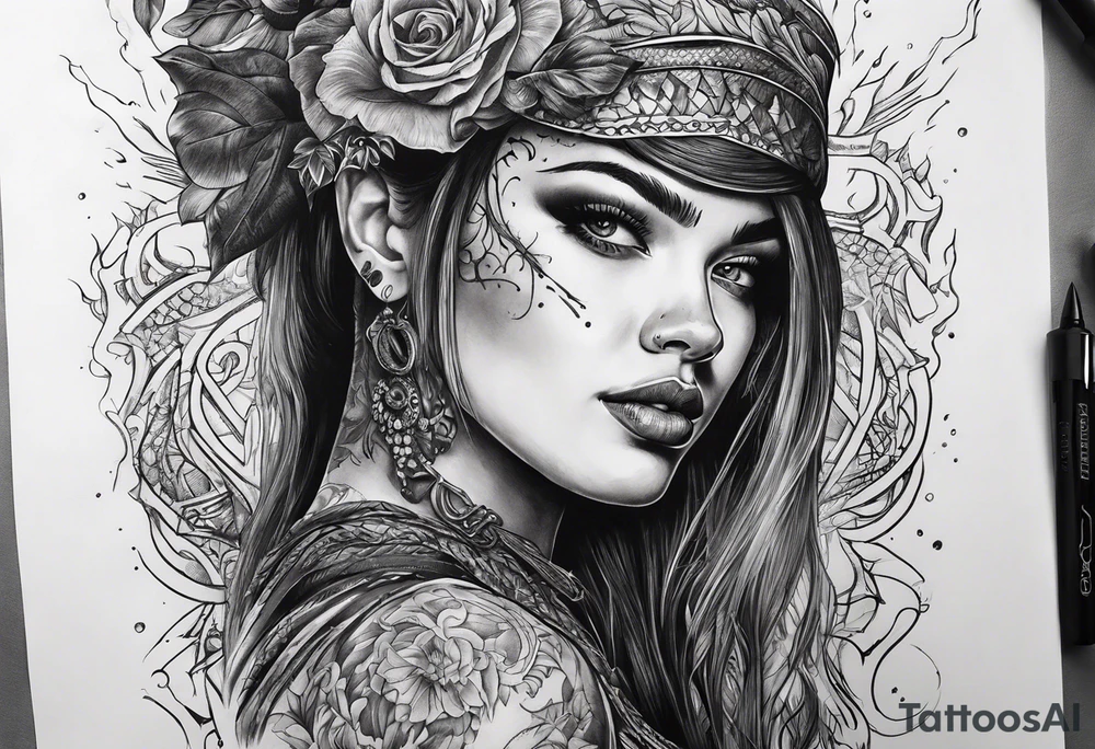 bloody cut tattoo idea