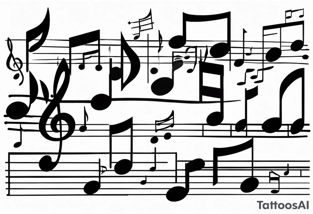 Music notes connecting people tattoo idea