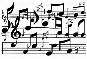 Music notes connecting people tattoo idea