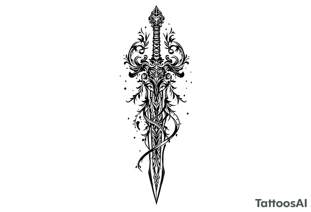 Beautiful sword tattoo idea