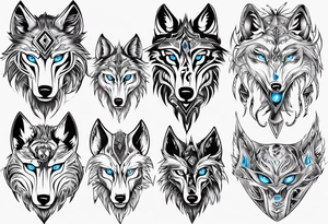 wolf with blue eyes tattoo idea