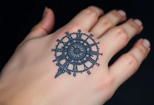 vintage roman numerals within ornate clockwork mechanism tattoo idea