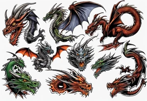 dragon computer parts tattoo idea