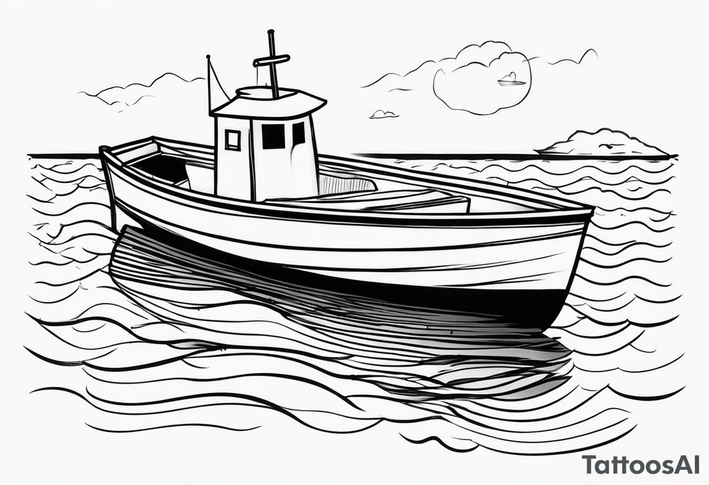 Quote “I see you there” with a boat tattoo idea