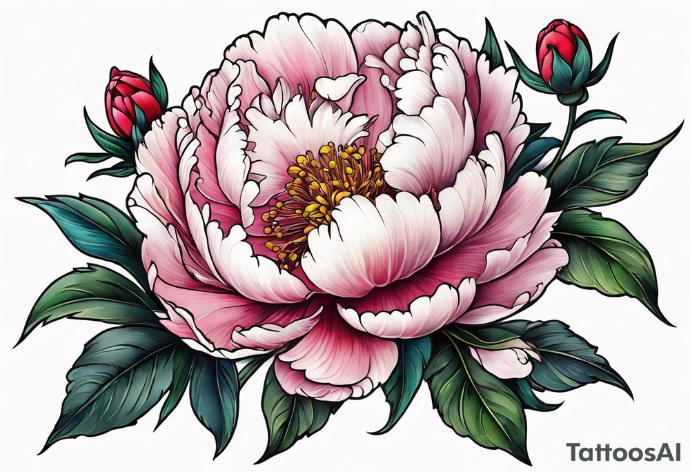 Peony flowers tattoo idea