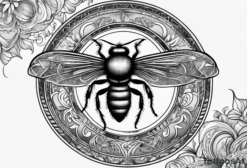 A fly top view and a crescent moon tattoo idea A fly top view and a crescent moon tattoo idea