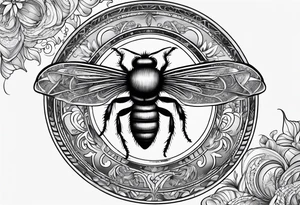 A fly top view and a crescent moon tattoo idea