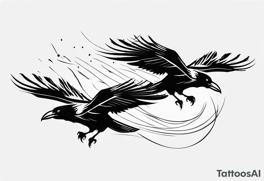 ravens flying tattoo idea