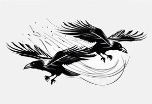 ravens flying tattoo idea