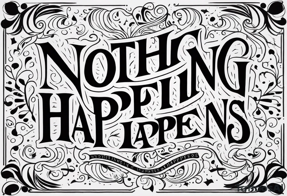 The words
Nothing Happens tattoo idea