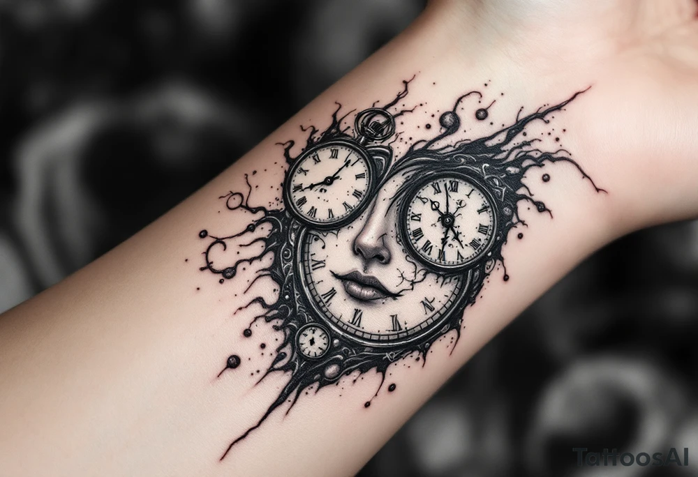 salvadore dali melting clocks tattoo idea