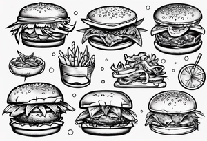 burger tattoo idea