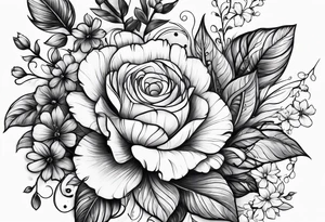 strapshalter mit blumen tattoo idea