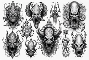 lovecraft monster for arms and forearms tattoo idea