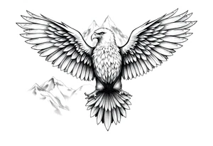 majestic eagle spreading wings against mountain peaks 

In the eagles wings put these names. 
Isabella 
joeseph
Anthony tattoo idea