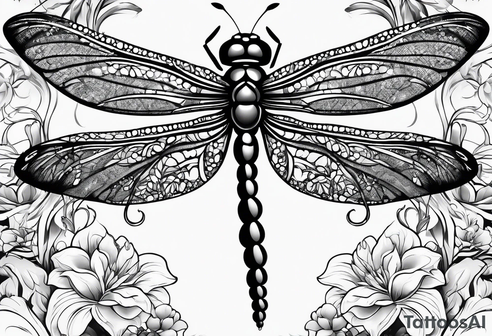 Wrap around vine with dragonfly tattoo idea