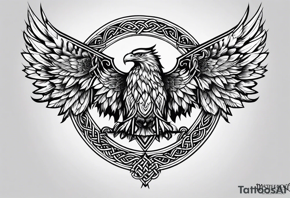 celtic wings tattoo idea