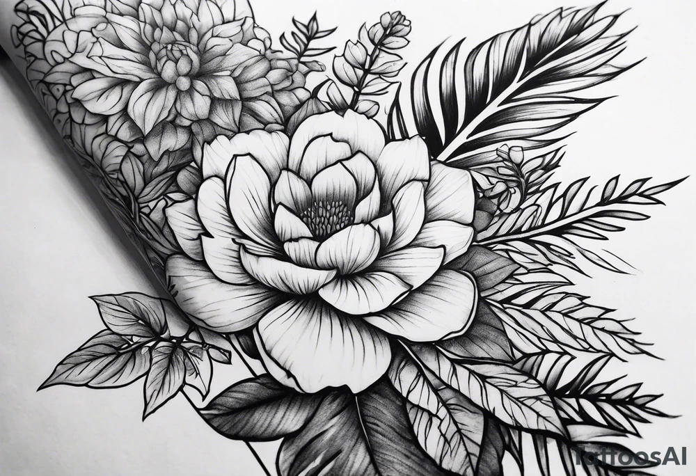 Plant sleeve tattoo idea