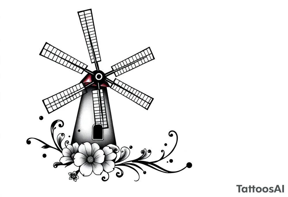Dutch windmill tattoo idea