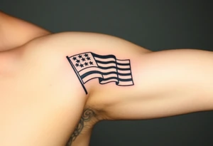 Using thick black lines, create a meaningful patriotic symbol harkening back to the American revolution tattoo idea