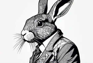rabbit with gun fighting with dragon tattoo idea