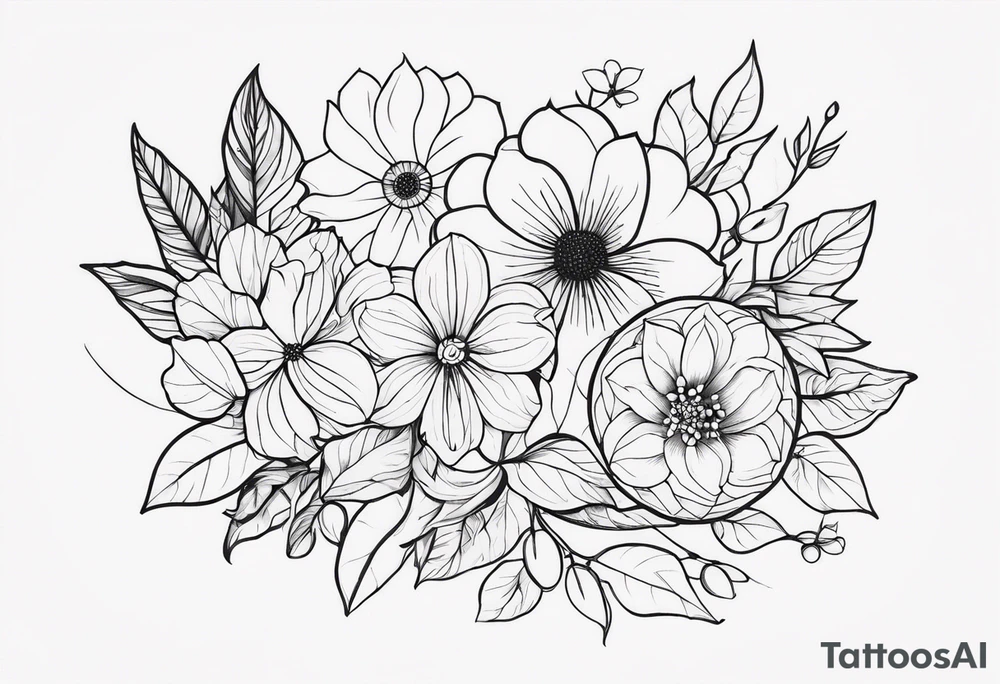 ornaments of flowers tattoo idea