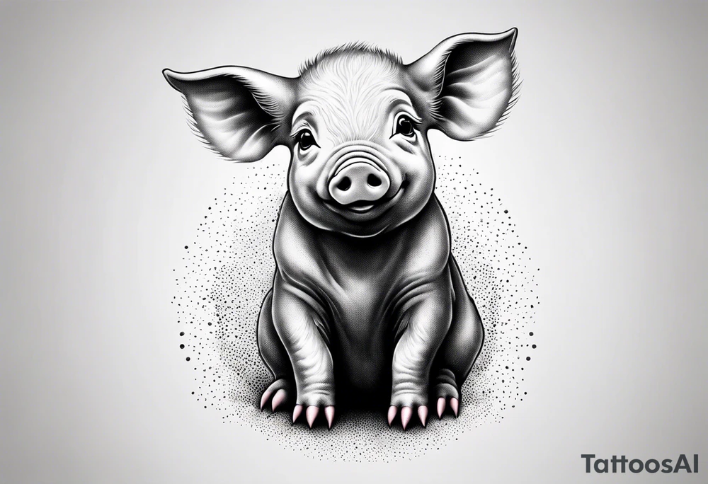 cute piglet.
with text: "friends not food" tattoo idea