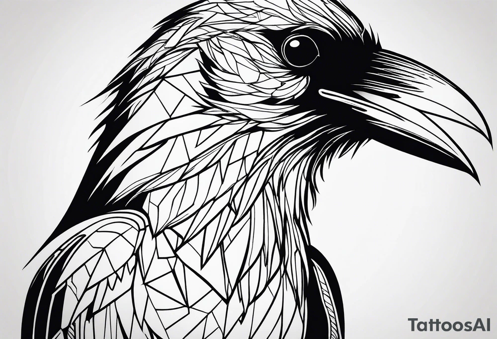outline of a raven tattoo idea